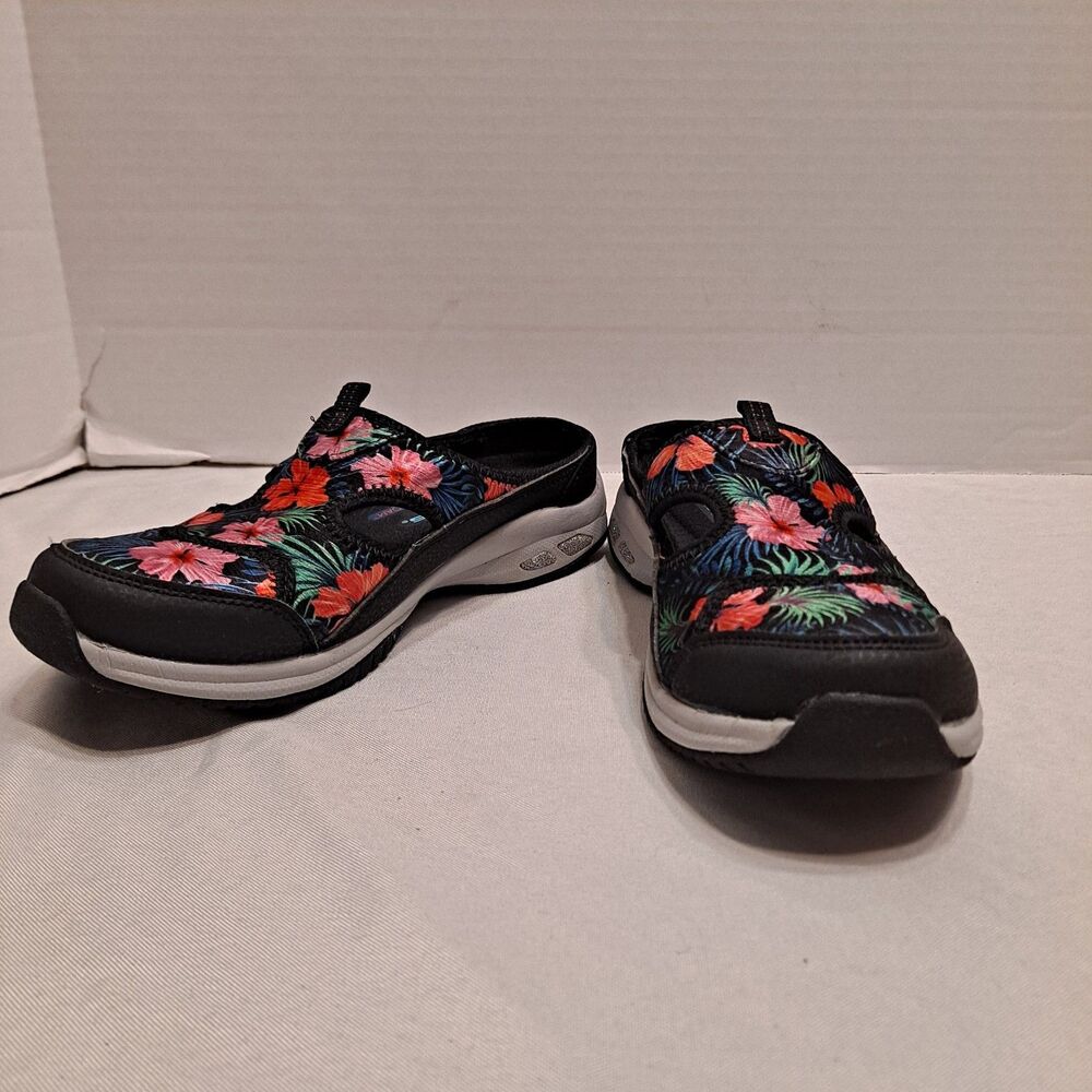 Skechers Women's Commute Time Mules Size 6 Relaxed Fit Black Tropical Sneakers
